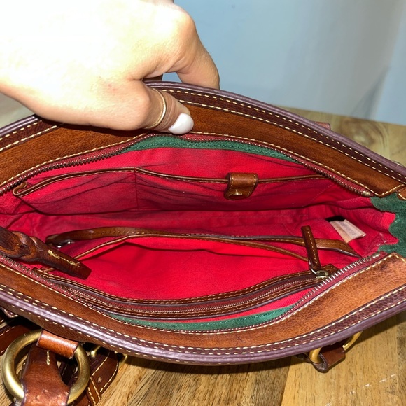 Dooney & Bourke Brown Leather Florentine Satchel Bag Purse - Picture 13 of 16